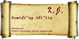 Komlósy Júlia névjegykártya