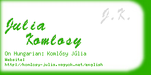 julia komlosy business card
